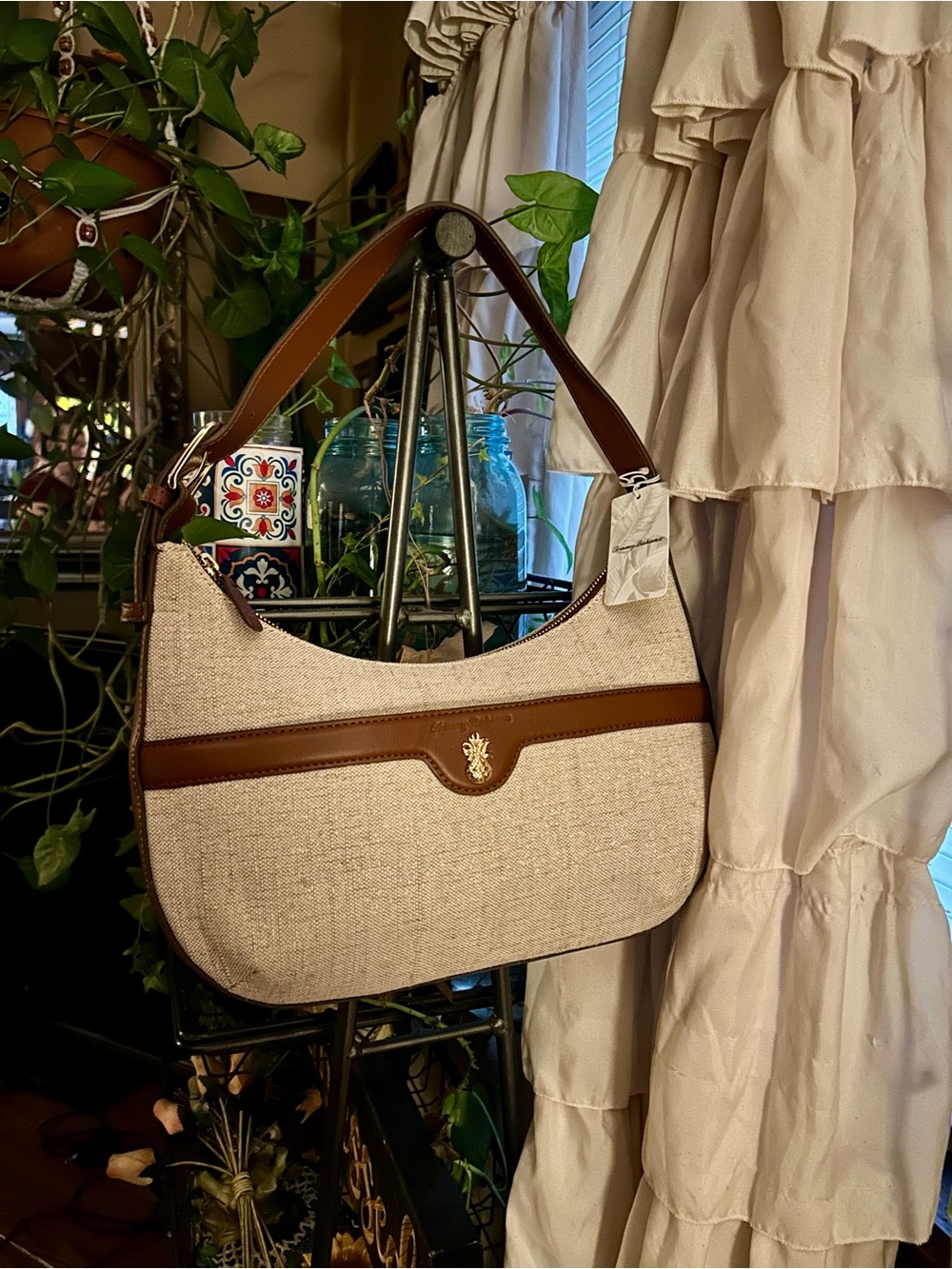 Tommy Bahama Natural Woven Shoulder Bag NWT